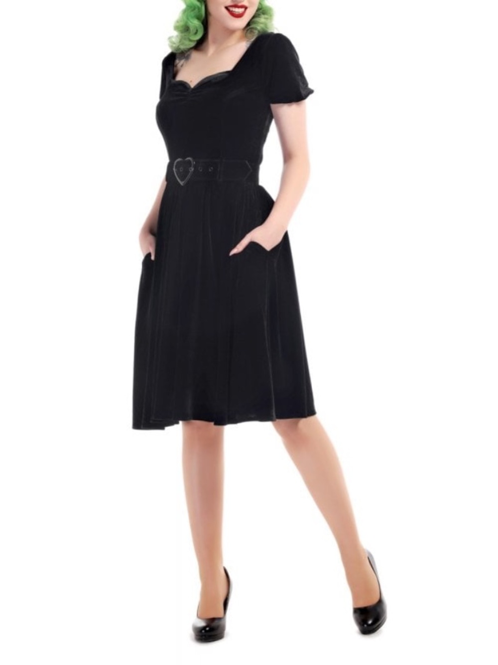 Collectif Gilly Velvet Swing Dress